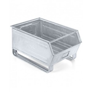 Cassetta zincata a bocca di lupo con slitte e traversino, mis. 5, L480 x P725 x H385 mm