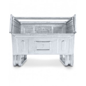 Cassetta zincata a bocca di lupo con slitte e traversino, mis. 5, L480 x P725 x H385 mm