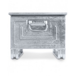 Cassetta zincata a bocca di lupo con slitte e traversino, mis. 5, L480 x P725 x H385 mm