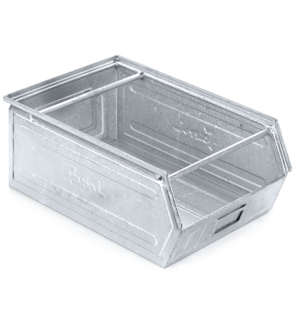 Cassetta zincata a bocca di lupo con doppio traversino, mis. 4, L310 x P510 x H200 mm