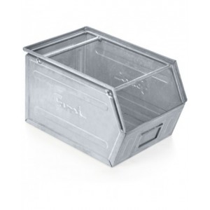 Cassetta zincata a bocca di lupo con doppio traversino, mis. 4A5, L310 x P525 x H315 mm