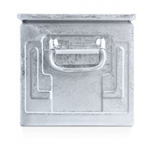 Cassetta zincata a bocca di lupo con doppio traversino, mis. 4A5, L310 x P525 x H315 mm