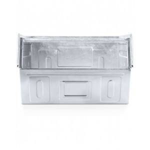 Cassetta zincata a bocca di lupo con doppio traversino, mis. 5P4, L480 x P540 x H300 mm