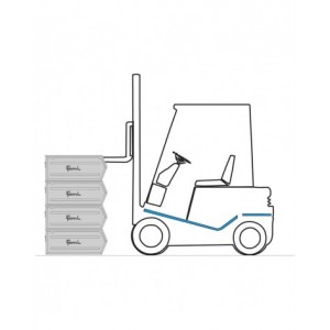 Cassetta zincata a bocca di lupo con doppio traversino, mis. 5P4, L480 x P540 x H300 mm