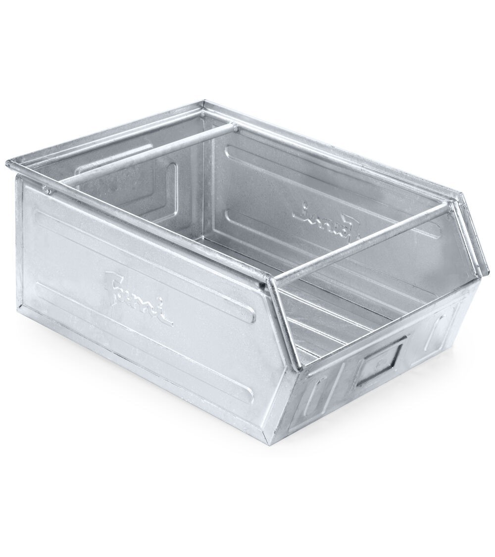 Cassetta zincata a bocca di lupo con doppio traversino, mis. 5, L480 x P725 x H295 mm