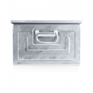 Cassetta zincata a bocca di lupo con doppio traversino, mis. 5, L480 x P725 x H295 mm