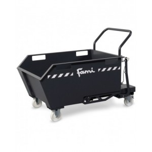 Benna ribaltabile portarottami con ruote, capacità 300 Lt