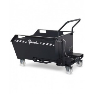 Benna ribaltabile portarottami con ruote, capacità 300 Lt