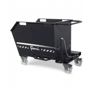 Benna ribaltabile portarottami con ruote, capacità 500 Lt