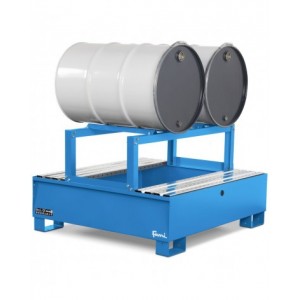 Vasca di raccolta capacità 300 Lt con porta fusti, blu