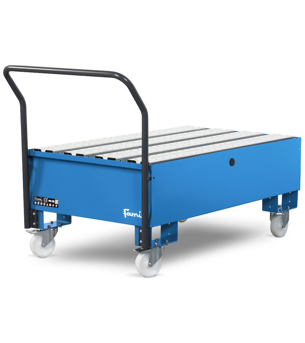 Vasca di raccolta capacità 200 Lt con ruote, blu e antracite