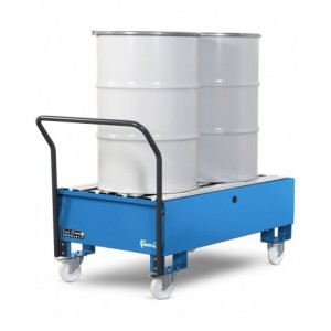 Vasca di raccolta capacità 200 Lt con ruote, blu e antracite