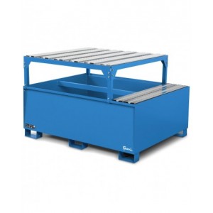 Vasca di raccolta capacità 1000 Lt con telaio, blu