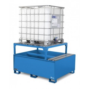 Vasca di raccolta capacità 1000 Lt con telaio, blu