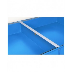 Vasca di raccolta capacità 1100 Lt con telaio e porta fusti, blu