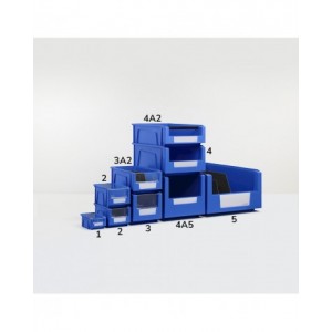 Contenitori in PP a bocca di lupo con fondo nervato Picking Box Mythos, mis. 2, L151 x P234 x H125 mm