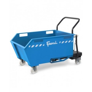 Benna ribaltabile portarottami con ruote, capacità 300 Lt