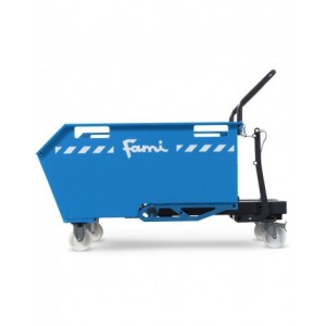 Benna ribaltabile portarottami con ruote, capacità 300 Lt