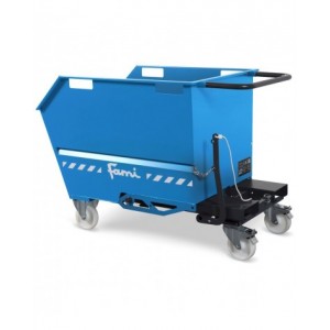 Benna ribaltabile portarottami con ruote, capacità 500 Lt