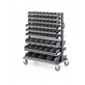 Carrello bifronte con 130 contenitori a bocca di lupo per minuteria, Linea 391