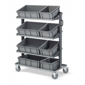 Carrello porta contenitori Euro Box in plastica ricilata