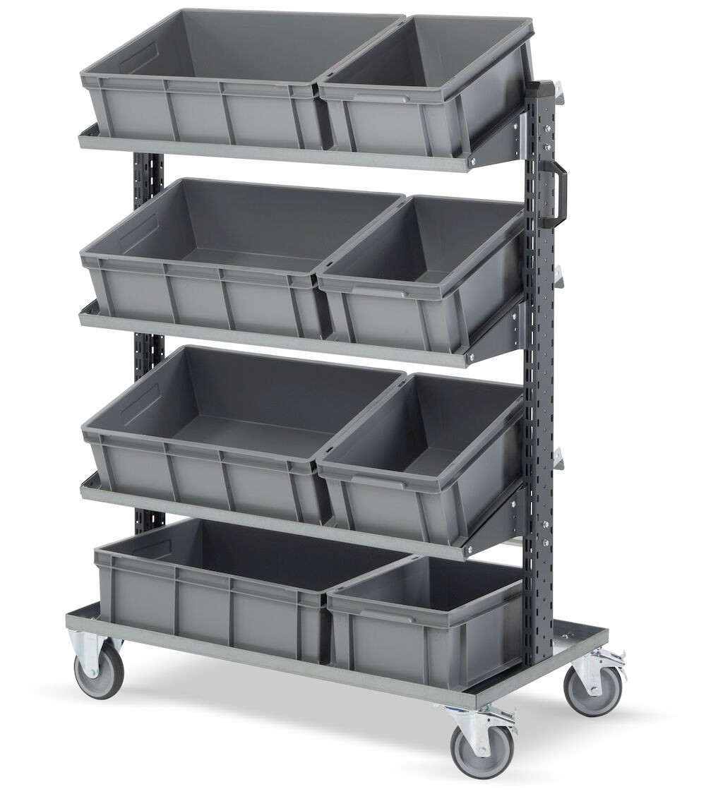 Carrello porta contenitori Euro Box in plastica ricilata