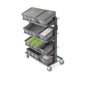 Carrello porta contenitori Euro Box in plastica ricilata