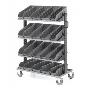 Carrello portaminuteria con 20 contenitori per scaffali RK, Linea 391
