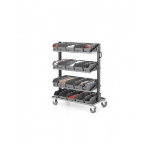 Carrello portaminuteria con 20 contenitori per scaffali RK, Linea 391