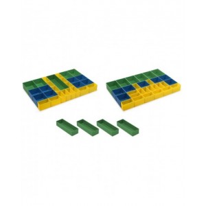 Kit 60 vaschette portaminuteria in plastica, 4 omaggio, H 63 mm