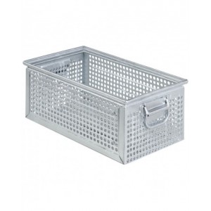 Cassetta metallica forata con maniglie, mis. 272-4, ⌀ foro 10 mm,  L480 x P315 x H200 mm