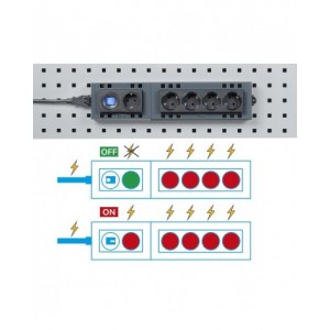 Presa schuko con interruttore, L175 x P60 x H45 mm