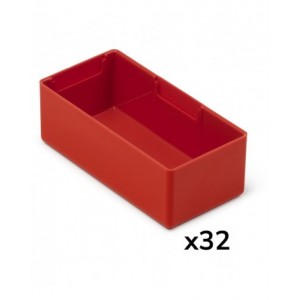 Kit 32 cassette divisorio per cassettiera, L150 x P75 x H52 mm, rosso