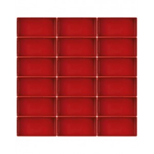 Kit 32 cassette divisorio per cassettiera, L150 x P75 x H52 mm, rosso