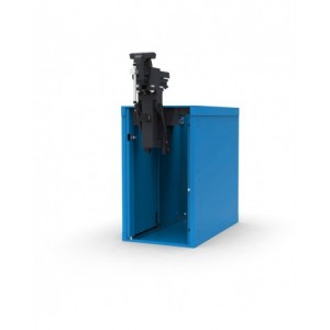 Banco professionale con 8 cassetti, porta, ripiano regolabile e morsa, 300 cm, blu e antracite