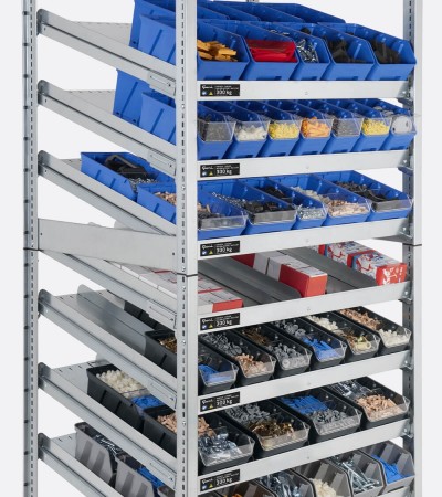 Kanban racks with dividers – FIFO