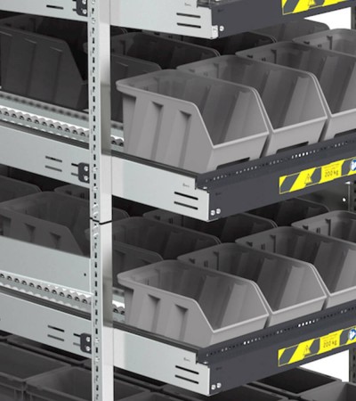 Rayonnages dynamiques Kanban à rouleaux