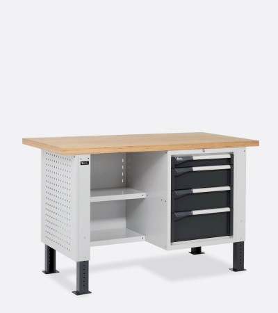 Industrial workbench with drawers