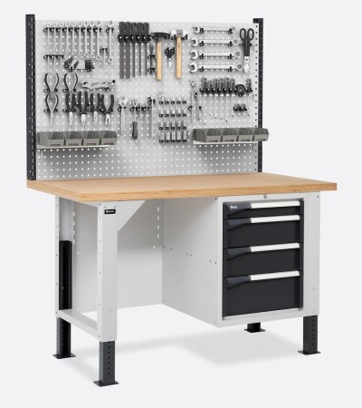 Banco regolabile con parete porta attrezzi Work Master BR