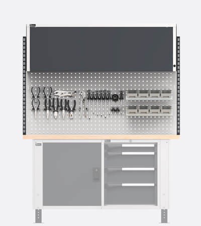 Bench wall cabinets with flip-up door