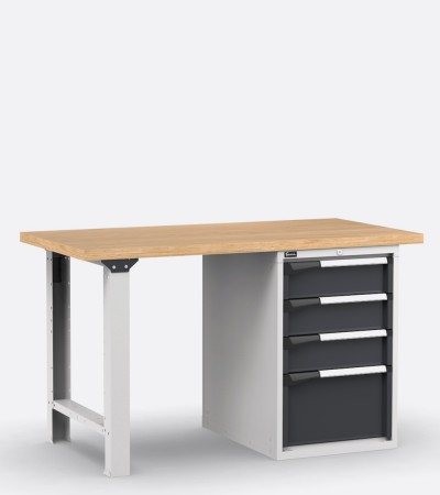 Fixed professional workbench with drawers