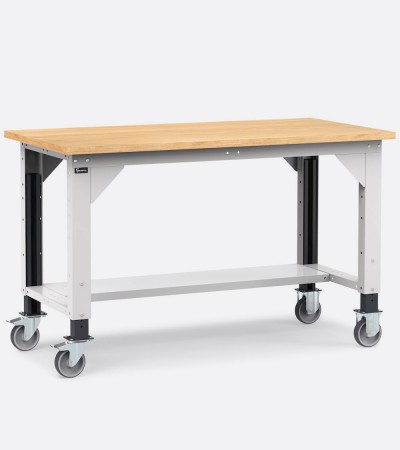 Établi d’atelier vide à roulettes