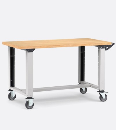 Empty professional workbench with wheels